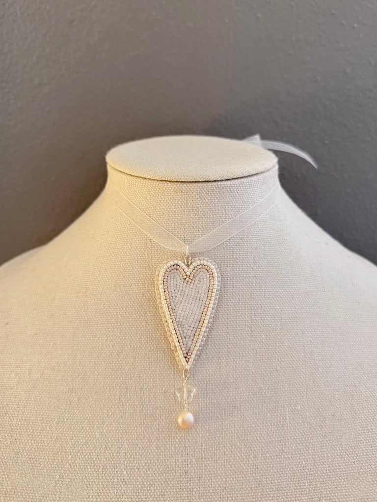Heart Ribbon Choker